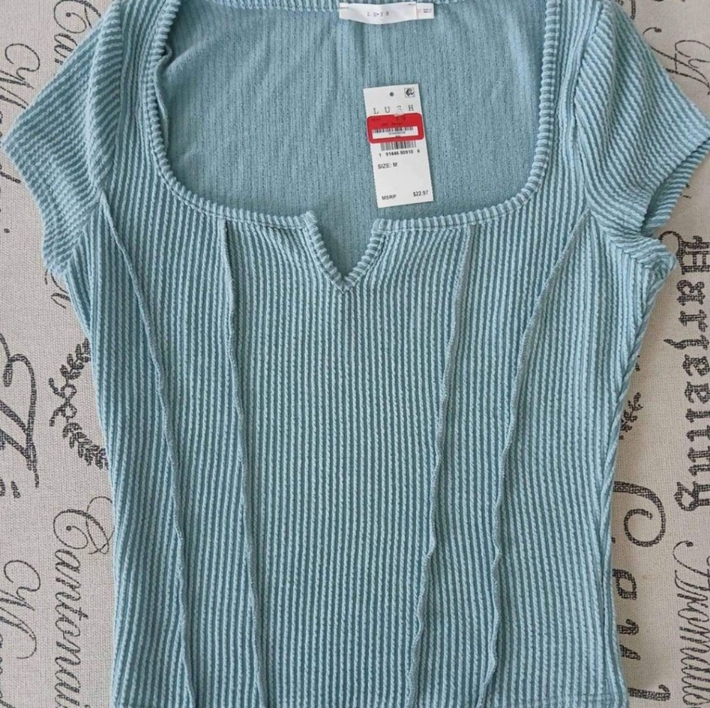 NWT Lush brand short sleeve crop top medium